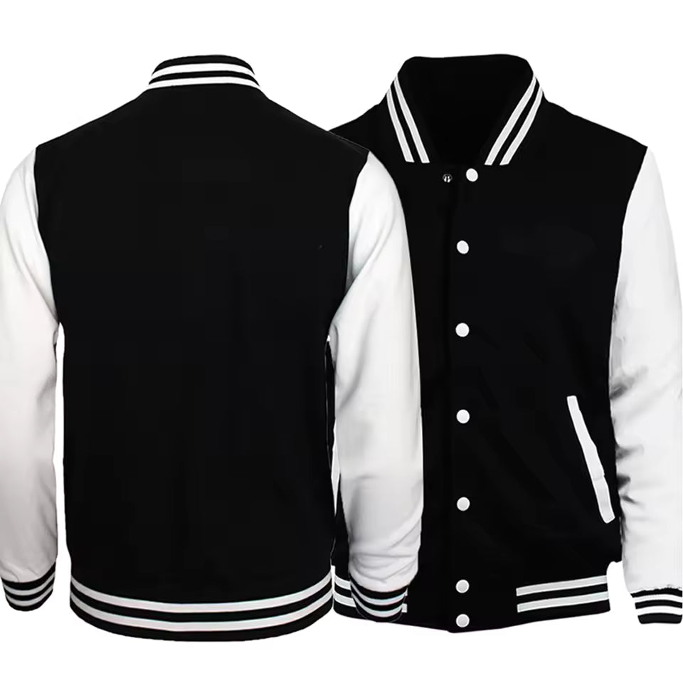Black&White Varsity Jacket Loose
