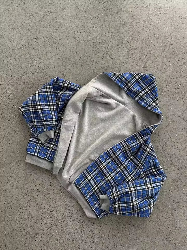 Double Sided Oversized Zipper Hoodie