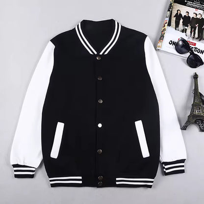 Black&White Varsity Jacket Loose