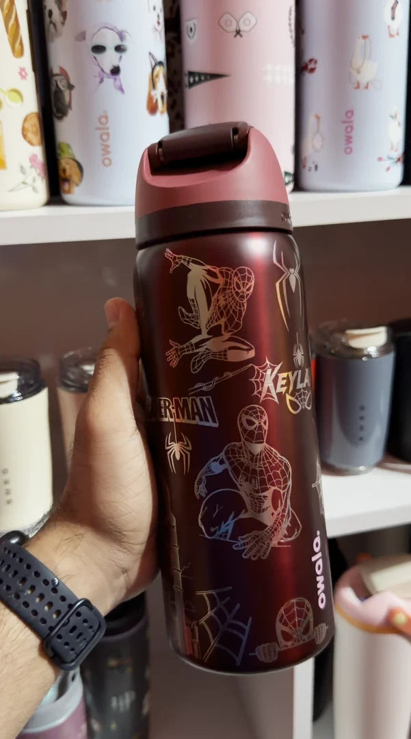 Spider Man 32oz FreeSip Bottle Crimson Web Edition