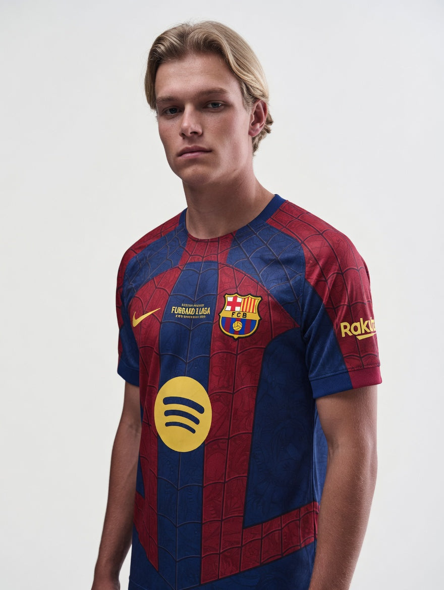 barca x spiderman jersey